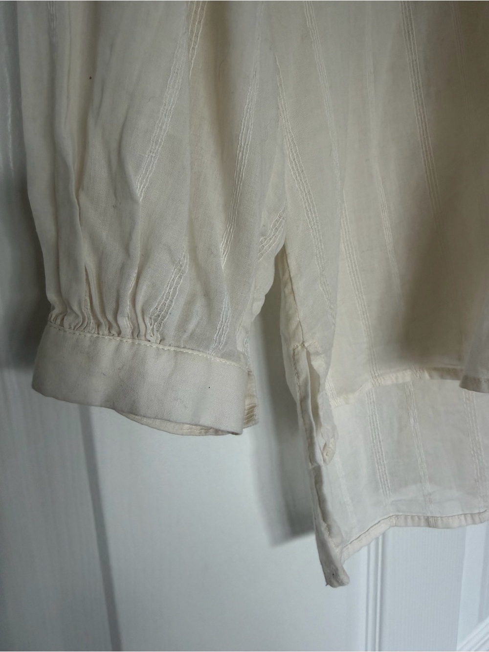 Nili Lotan Estelle Cotton Pintuck Pleated Front Button Blouse Size Medium - Picture 7 of 13